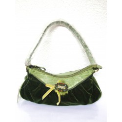 Green velvet bag with...