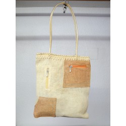 Multicolour raffia bag