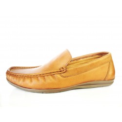 Light brown leather moccasin