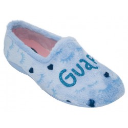 Closed blue house slippers