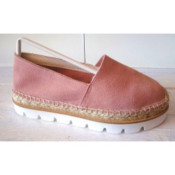 Pink leather espadrille