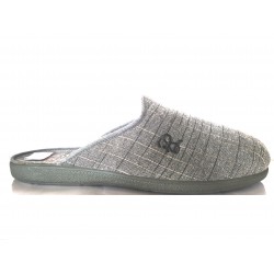 Grey textile slippers