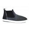 Ankle boot in textile blue