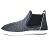 Ankle boot in textile blue