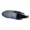 Ankle boot in textile blue