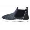 Ankle boot in textile blue