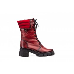 Red leather boot