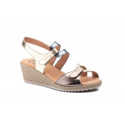 3454 Leather wedge sandals,...