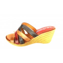 Multicolor leather sandal...