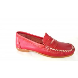 Mocasines de piel rojo