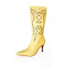 Matador 502990 Openwork beige leather boots thin heel
