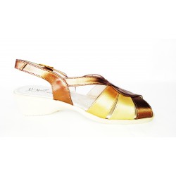 Leather sandal copper and...