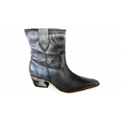 Cowboy blue leather ankle...