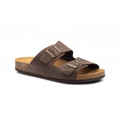 Leather sandal with two straps