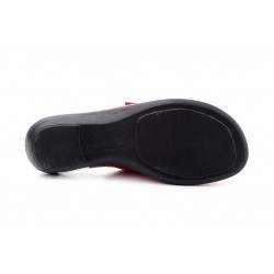 3474 Leather wedge sandals with gel insole, and velcro