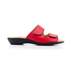 3474 Leather wedge sandals with gel insole, and velcro