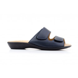 3474 Leather wedge sandals with gel insole, and velcro