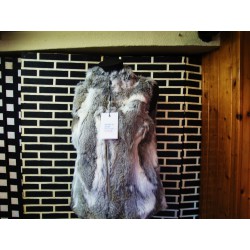 Fur vest rabbit fur in gray...