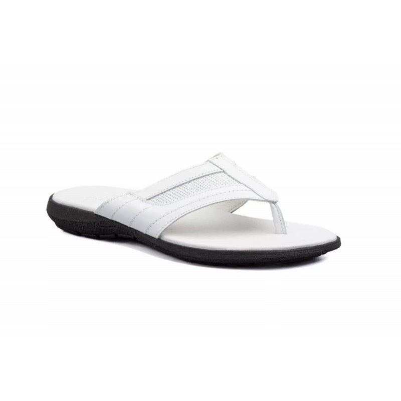 IBERICO 3021 White Leather sandal type shovel, leather inner, gel insole, rubber sole, non slip.