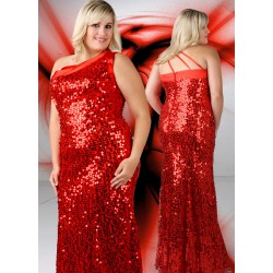 Long red sequin dress