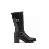 Ibérico 90731Black leather boots, zip, wide heel, rubber sole
