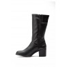 Ibérico 90731Black leather boots, zip, wide heel, rubber sole