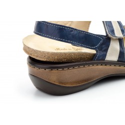 5050 Sandalia de piel cuero, velcros, plantilla confort extraible, suela antideslizante