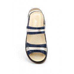 5050 Leather leather sandal with velcro straps and removable insole, non-slip