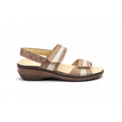 5050 Sandalia de piel cuero, velcros, plantilla confort extraible, suela antideslizante