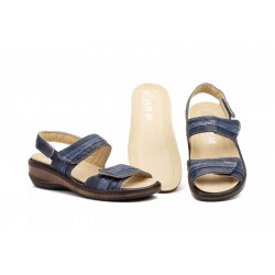 5050 Leather leather sandal with velcro straps and removable insole, non-slip