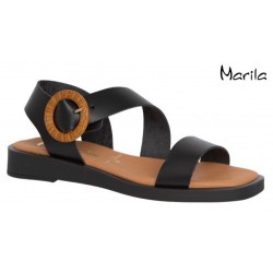 MARILA  AMSTER Leather sandal, flat, comfort insole, non-slip