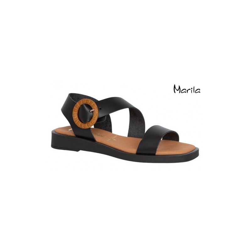 MARILA  AMSTER Leather sandal, flat, comfort insole, non-slip