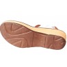 Shoes Anatomical White leather sandal, wedge, buckle and velcro closure, rubber sole, removable insole