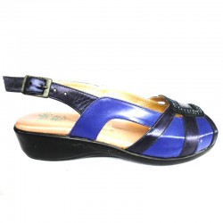 Leather sandal blue in...