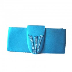 Satin party bag turquoise