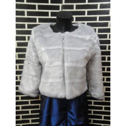 Hair jacket in silver gray