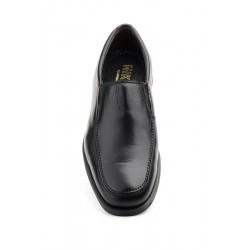 Ibérico 2781 Zapato de piel negro muy cómodo, con elásticos, suela de goma cosida ancho 12