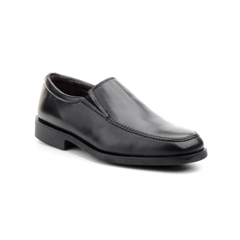 Ibérico 2781 Very comfortable black leather shoe with elasticated sides and stitched rubber sole, width 12