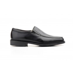 Ibérico 2781 Very comfortable black leather shoe with elasticated sides and stitched rubber sole, width 12