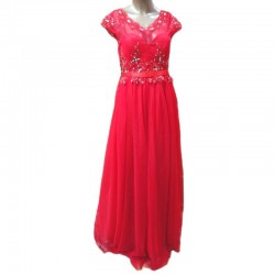 Long Red Dress With Tulle...