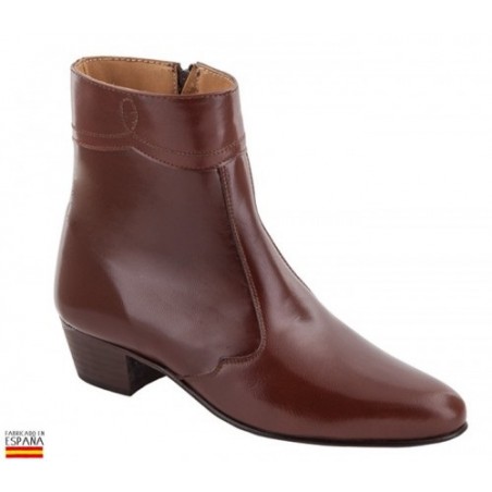 Almansa 50 Brown and Black leather booty dress Cuban heel
