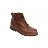 0123 Botines de piel marrones, campista, con cordones, suela antideslizante