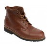 0123 Botines de piel marrones, campista, con cordones, suela antideslizante