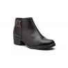 6400 Light brown and black leather ankle boot, zipper closure and rubber sole, non-slip