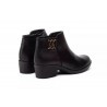 6400 Light brown and black leather ankle boot, zipper closure and rubber sole, non-slip