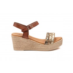 DSD 10035 Leather sandal platform, wedge, gel insole, platform, rubber sole