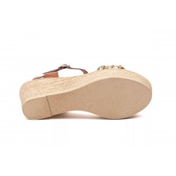 DSD 10035 Leather sandal platform, wedge, gel insole, platform, rubber sole