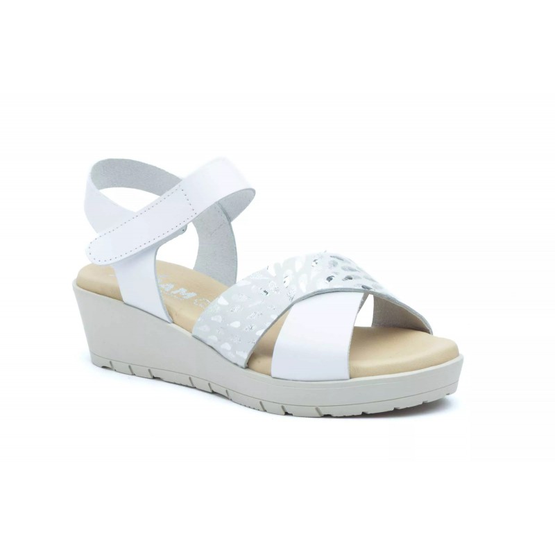 3136 Sandalia de piel  con velcro, planta de gel, antideslizante