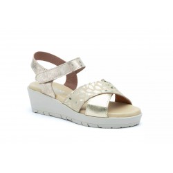 3136 Sandalia de piel  con velcro, planta de gel, antideslizante