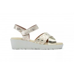 3136 Sandalia de piel  con velcro, planta de gel, antideslizante